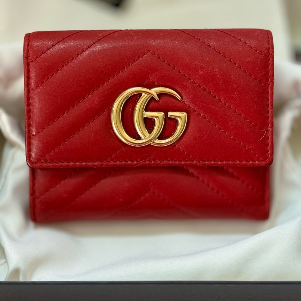 GUCCI Apollo Trap Chevron GG Leather Wallet/ RETIRED- FULL SET